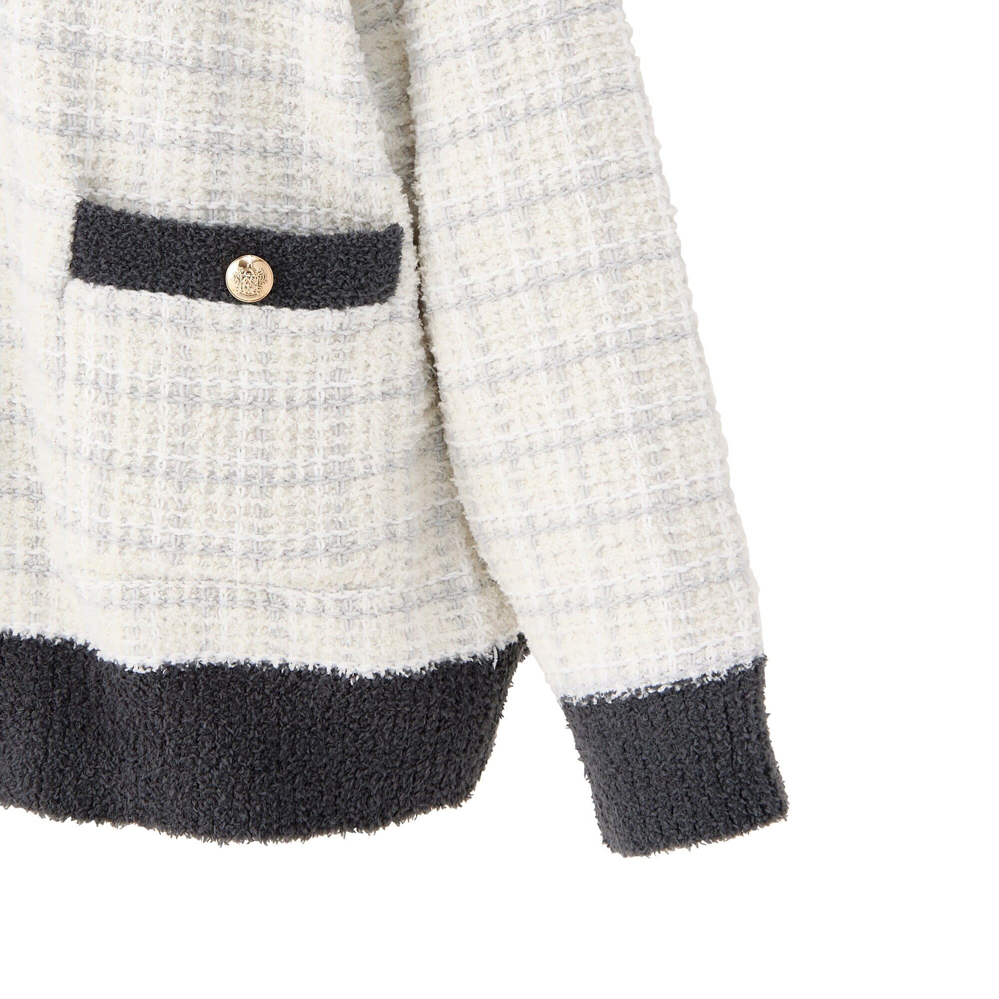 Tweed Pattern Cardigan Ivory