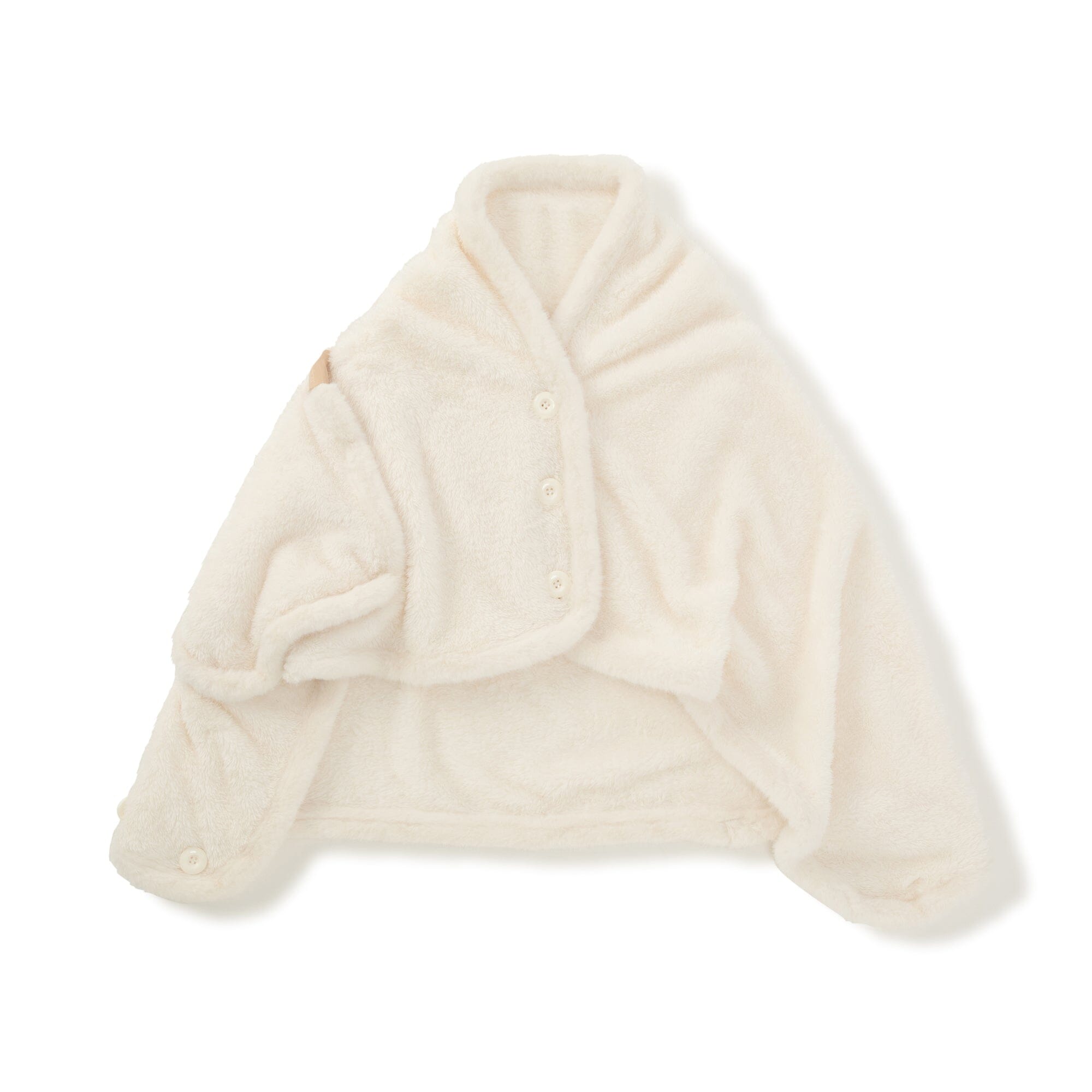 Warm Fleece 4Way Poncho Size S Ivory