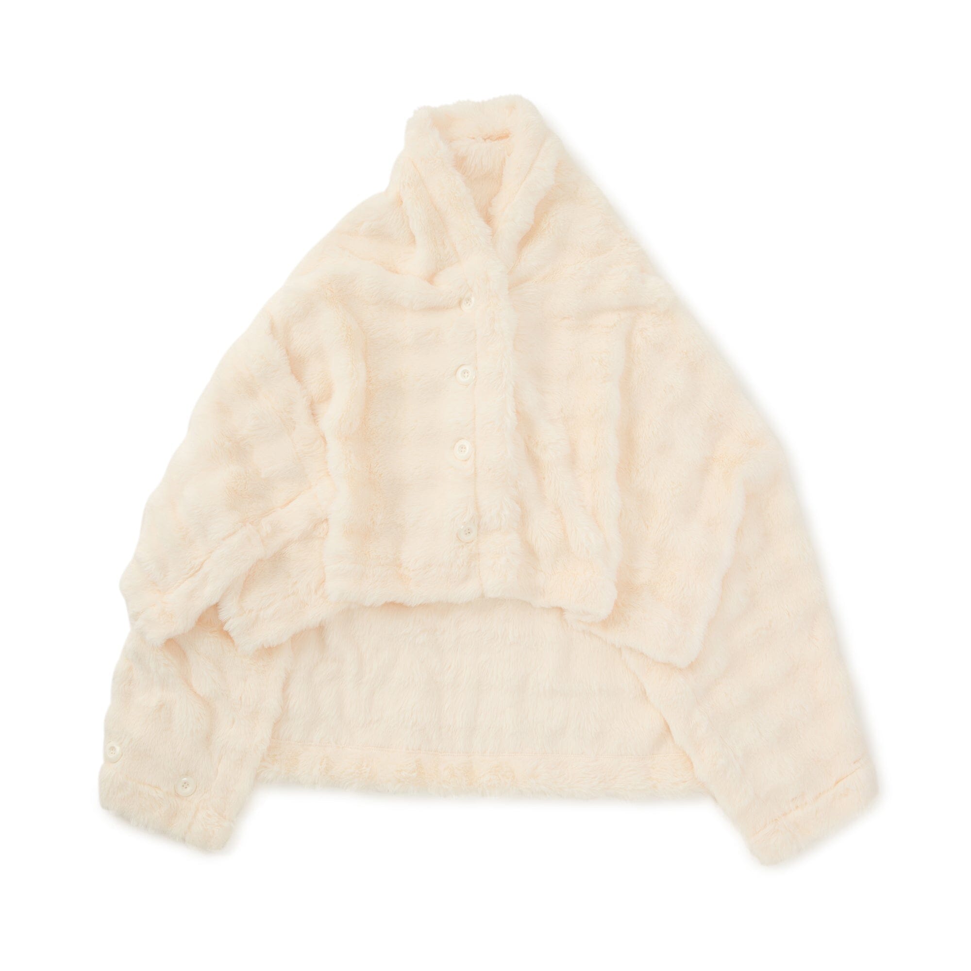 Eco Fur 4Way Poncho Size L Ivory