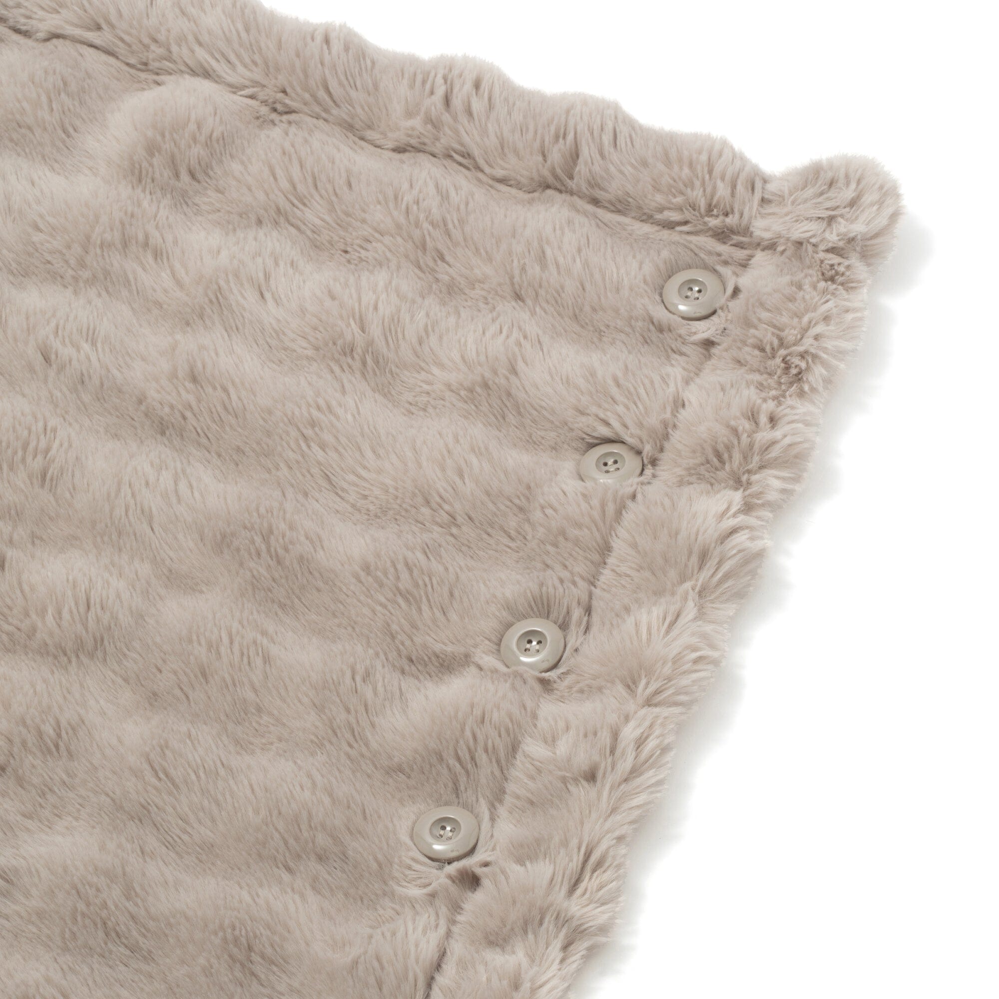 Eco Fur 4Way Poncho Size L Greige