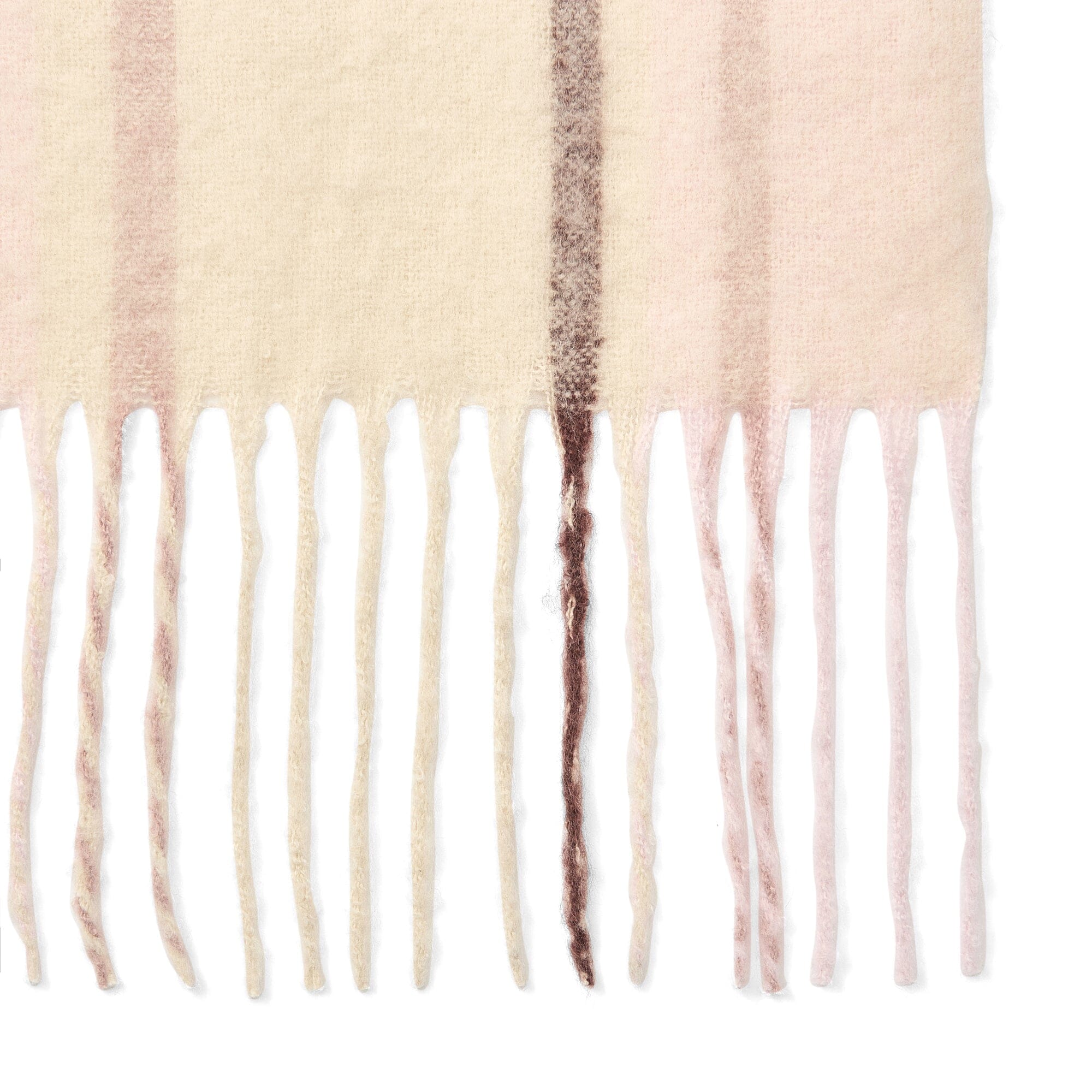 Mohair Like Check Muffler Pink