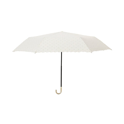 Dot Glitter Heat Cut Folding Umbrella White