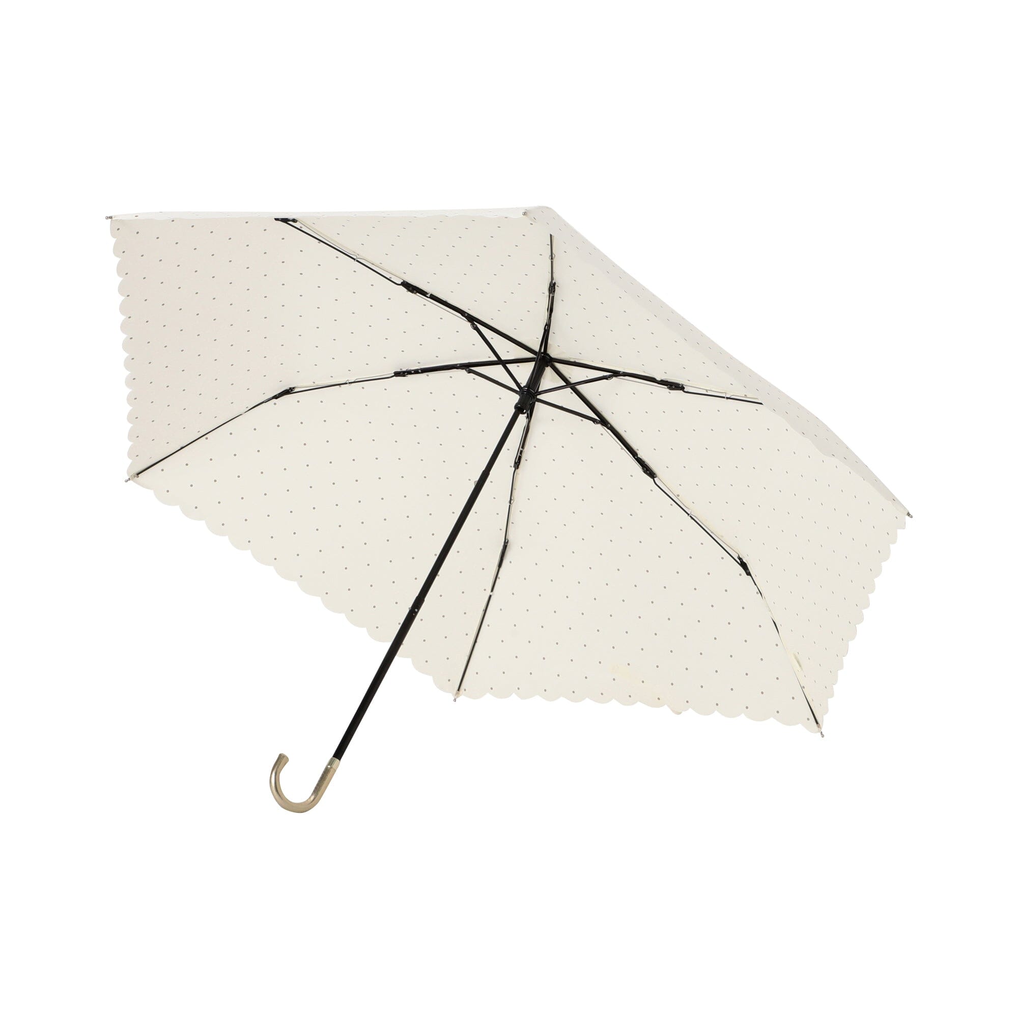 Dot Glitter Heat Cut Folding Umbrella White