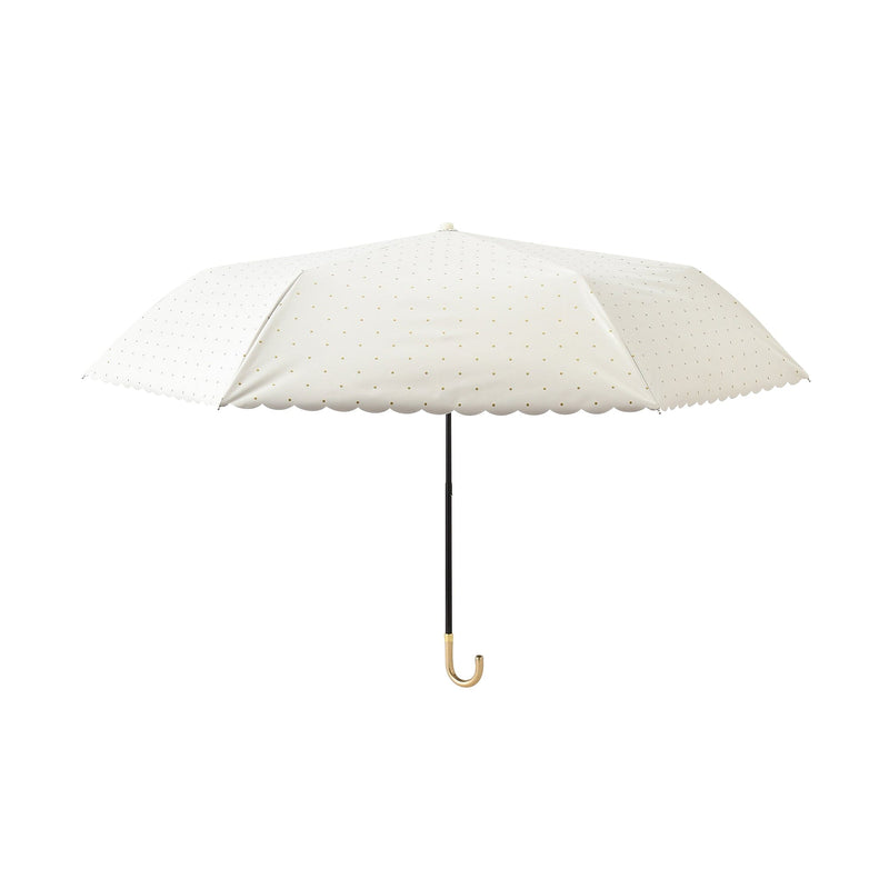 Dot Glitter Heat Cut Folding Umbrella 50Cm White (For Both Sunny And Rainy Days)