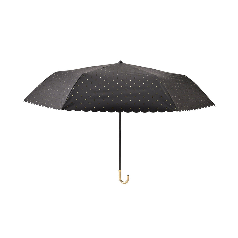 Dot Glitter Heat Cut Folding Umbrella 50Cm Black (For Both Sunny And Rainy Days)
