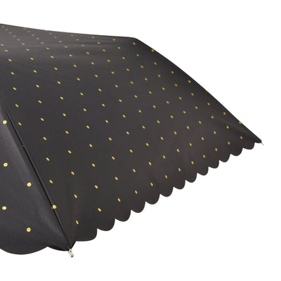 Dot Glitter Heat Cut Folding Umbrella 50Cm Black (For Both Sunny And Rainy Days)