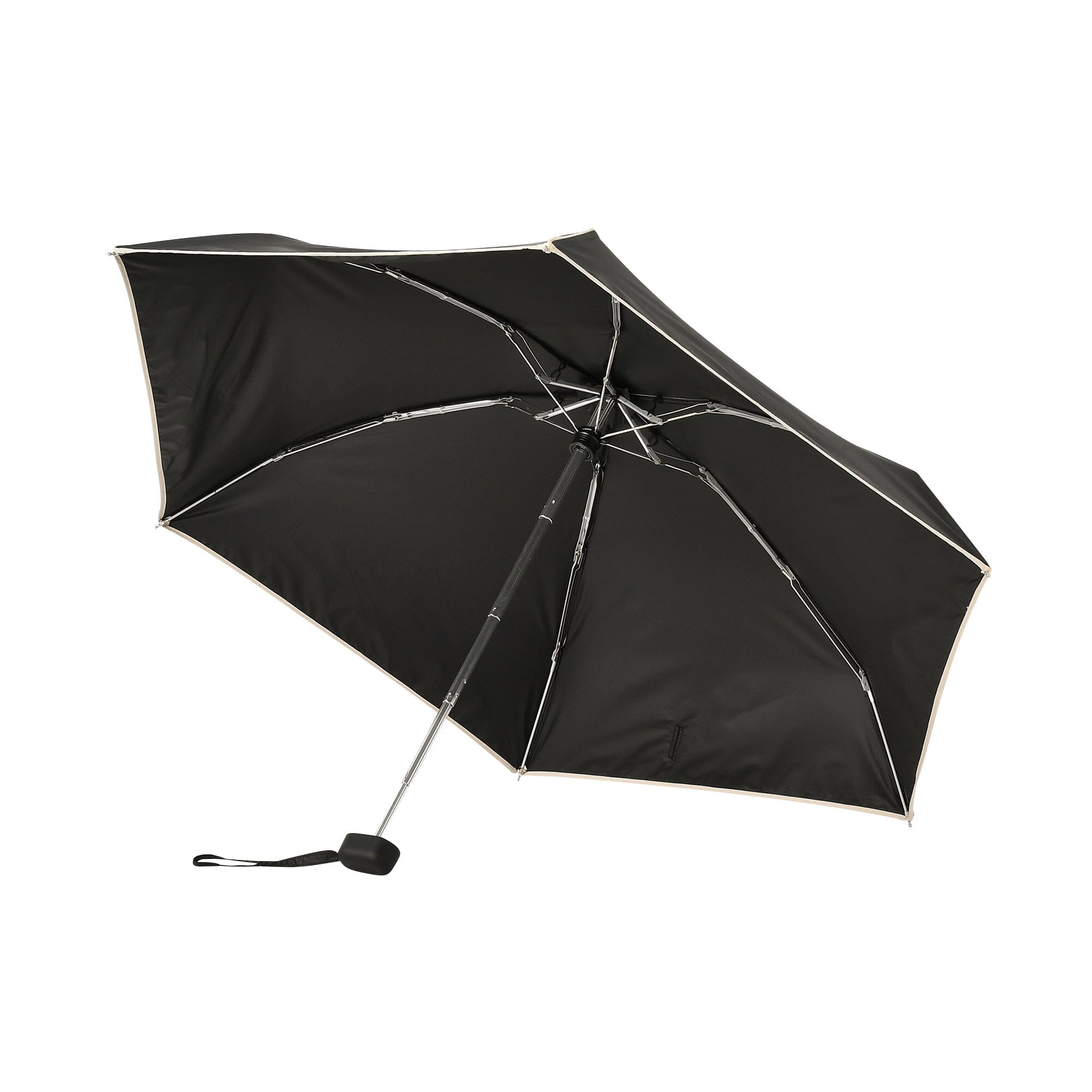 Compact Parasol Mini 47Cm Black (For Both Sunny And Rainy Days)