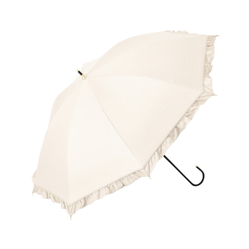 Classic Frill Long Umbrella 50Cm Beige (For Both Sunny And Rainy Days)