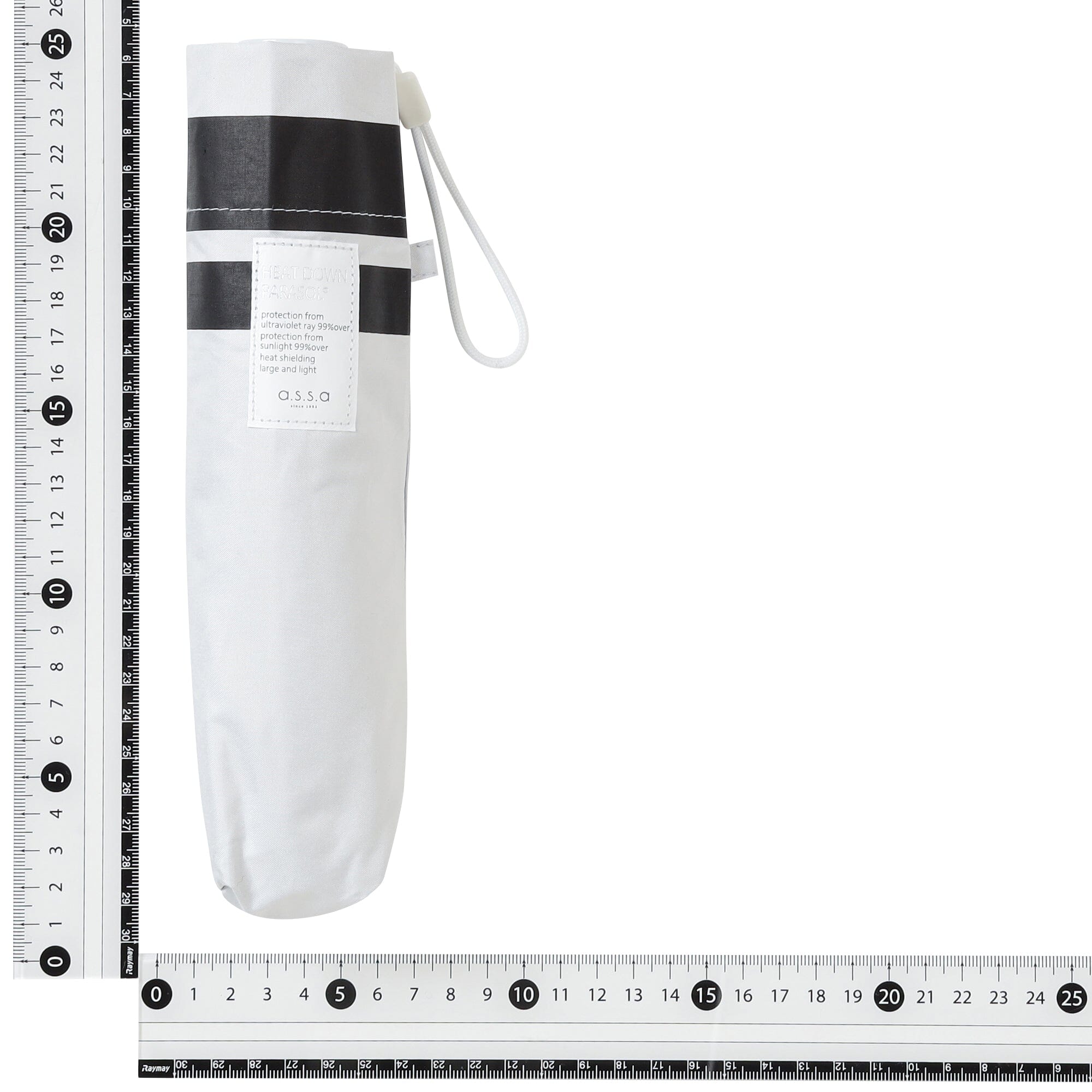 Heat Down Double-Line Folding Umbrella 55 cm Ivory