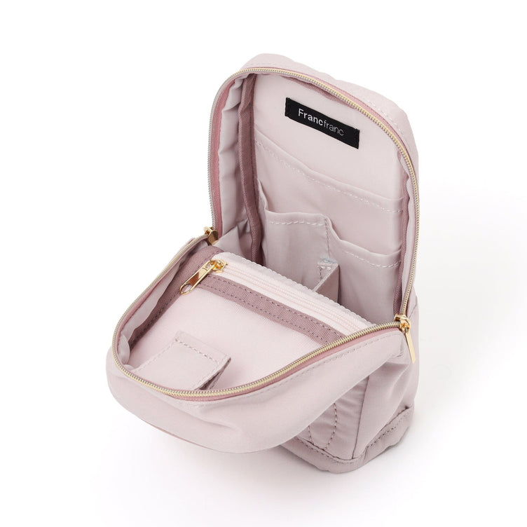 Noble Quilt Pen & Smartphone Stand Pouch Light Pink