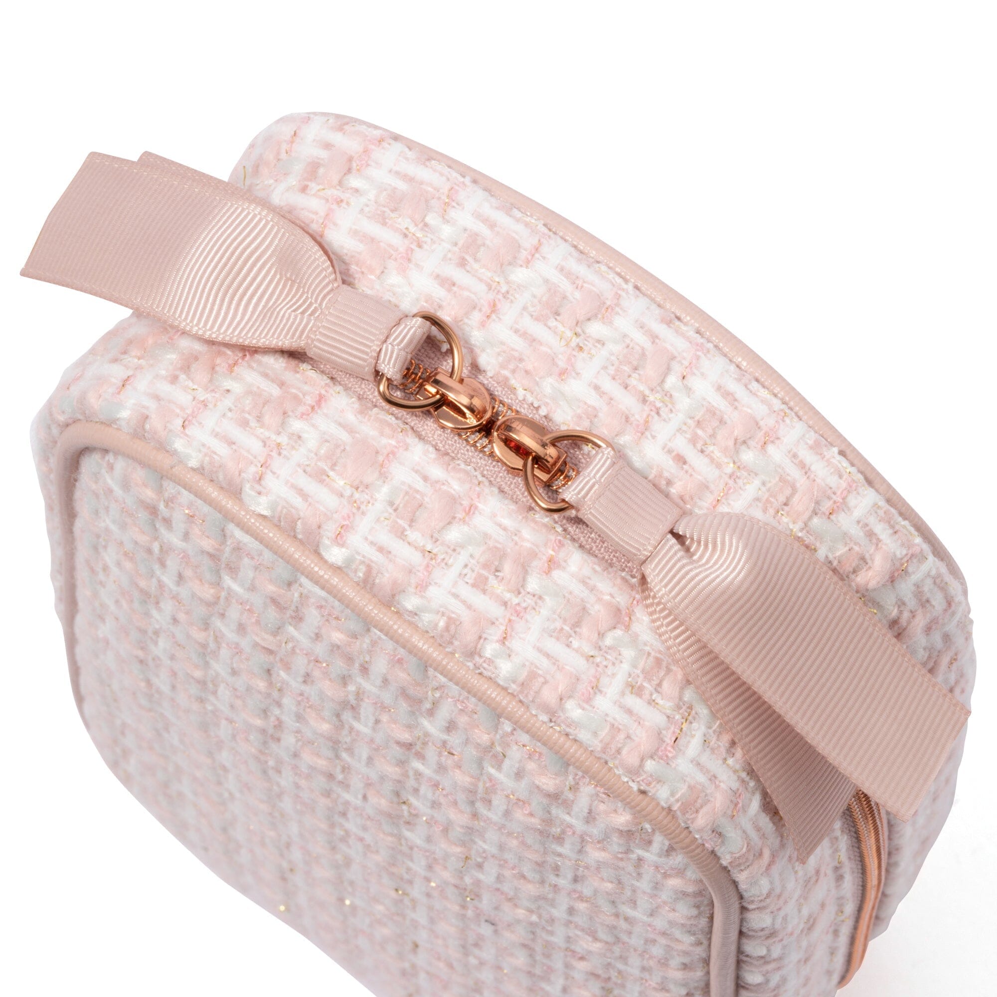 Tweed Stand Pouch  Pink