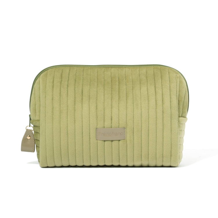 Stripe Quilt Pouch L  Green