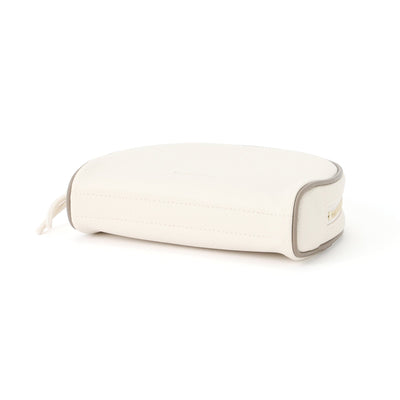 Bicolor Round Pouch Ivory