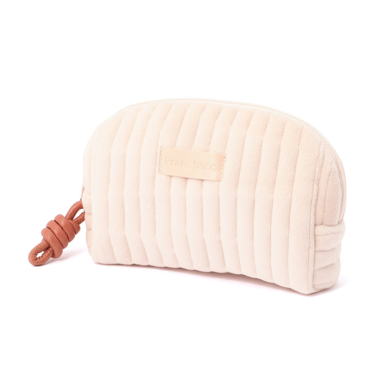 Quilted Pouch Stripe S Pink