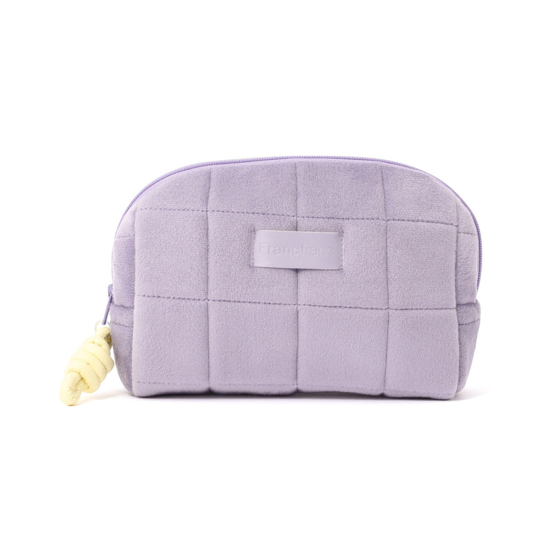 Quilted Pouch Checkered S Purple