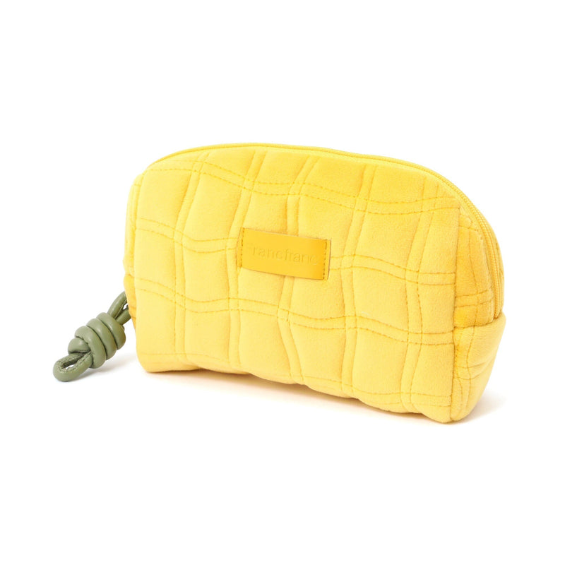 Quilted Pouch Lattice Wave S Yellow