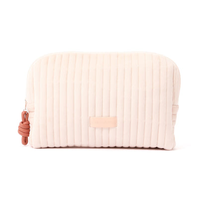 Quilted Pouch Stripe L Pink