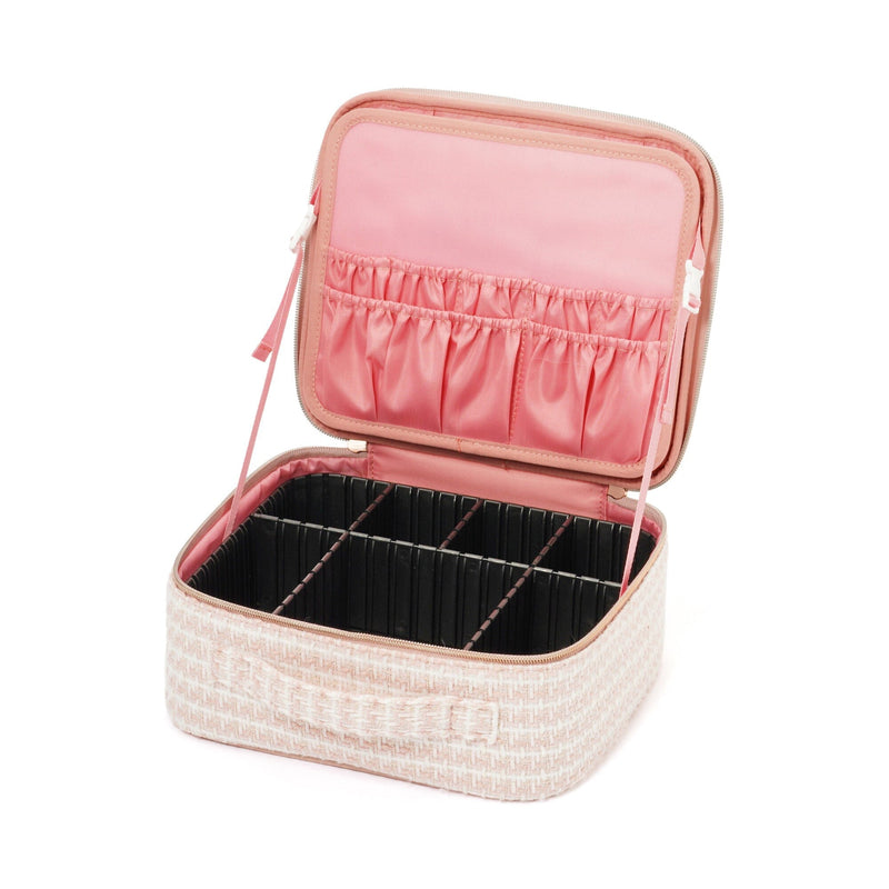 Tweed Vanity Makeup Bag Pink