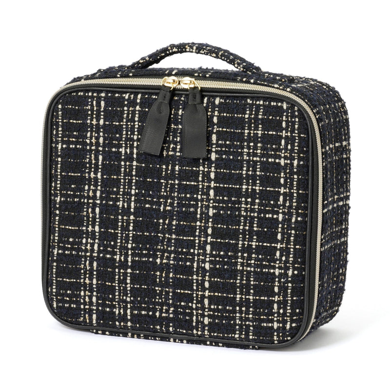 Tweed Vanity Makeup Bag Black