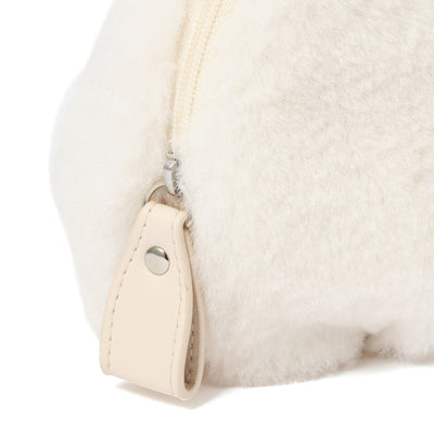 Fur Round Pouch Ivory