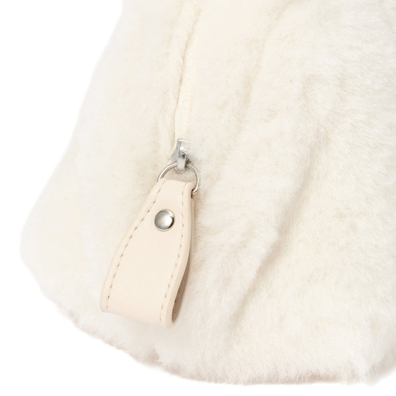 Fur Wire Pouch Ivory