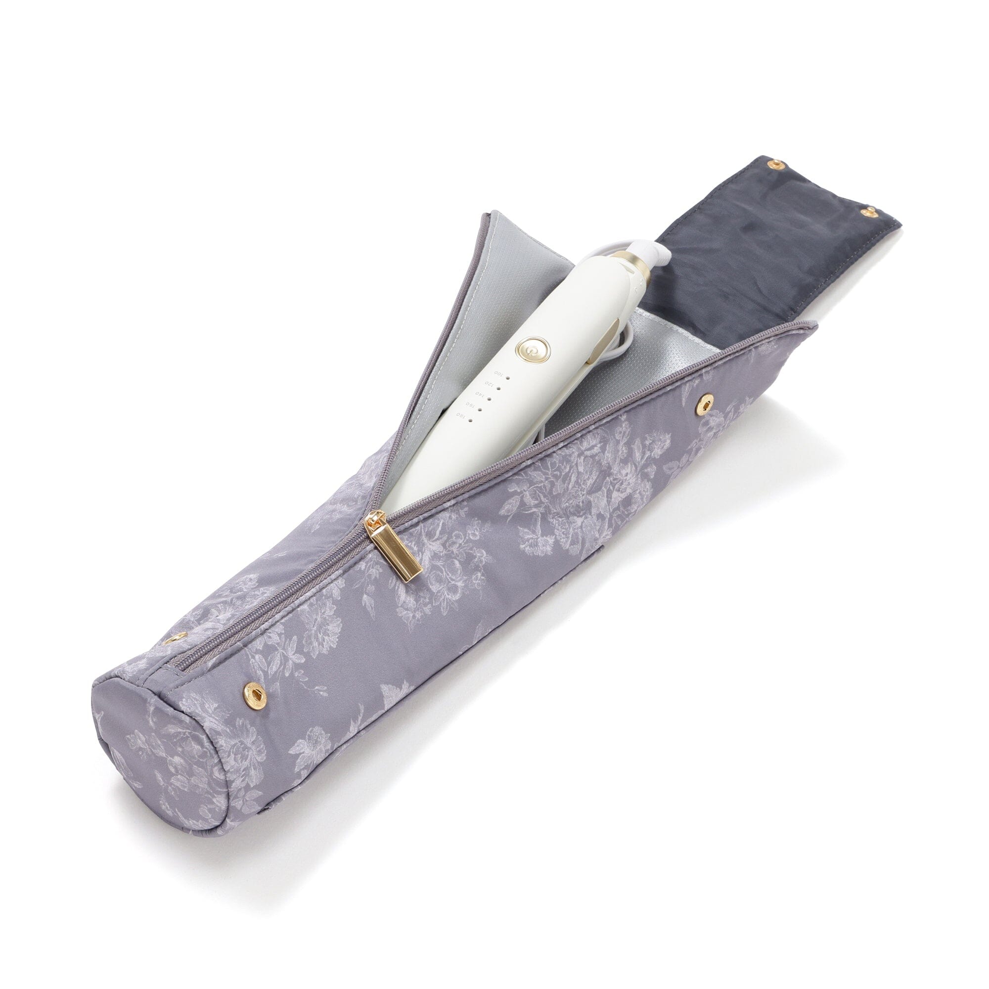 Classic Flower Hair Iron Case Dark Grey