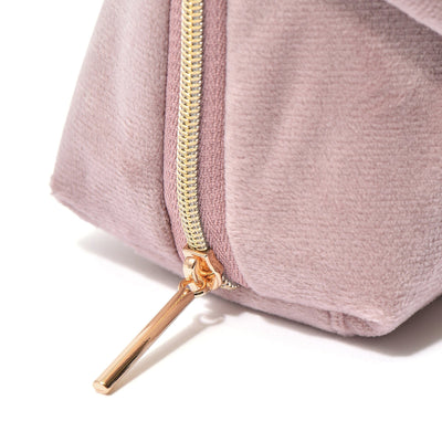 大絲帶天鵝絨拉鍊袋 小號 粉紅色