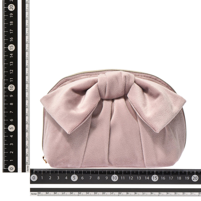 大絲帶天鵝絨拉鍊袋 小號 粉紅色