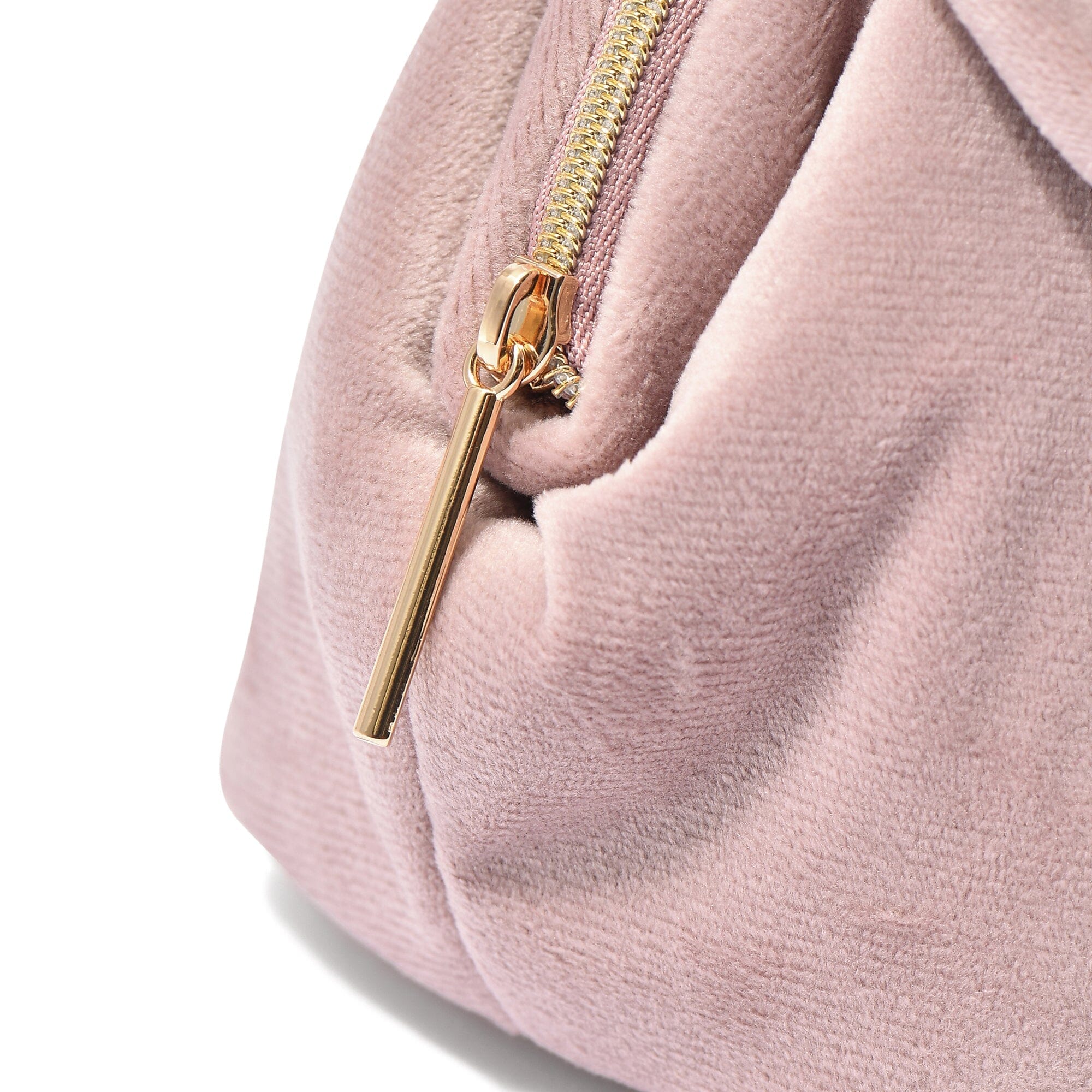 Velour Ribbon Wire Pouch Pink