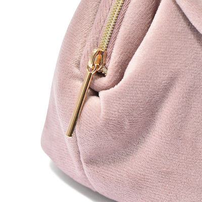 Velour Ribbon Wire Pouch Pink