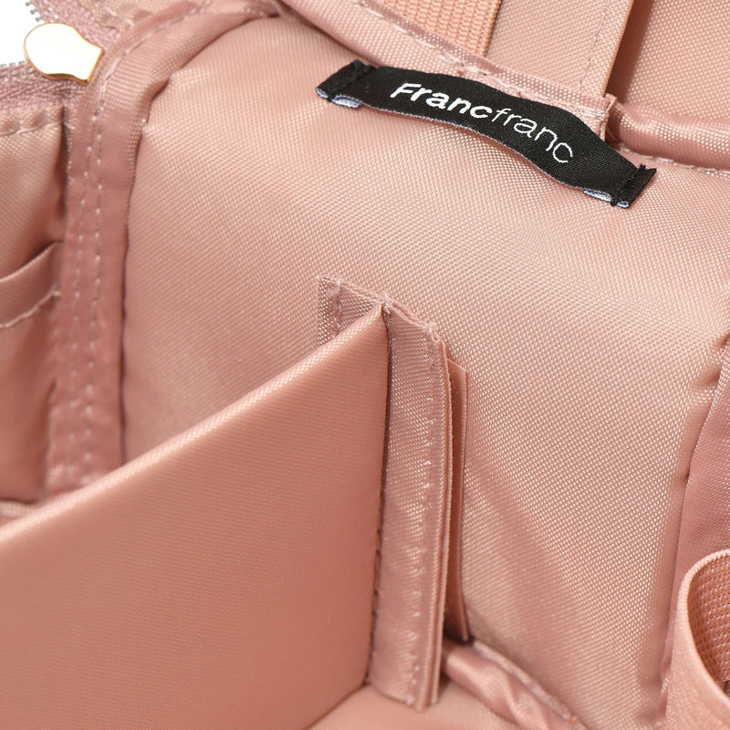 Velour Ribbon Vanity Pouch Small Pink