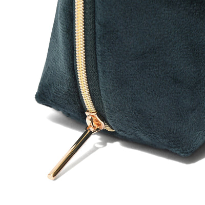 Velour Ribbon Pouch Small Green