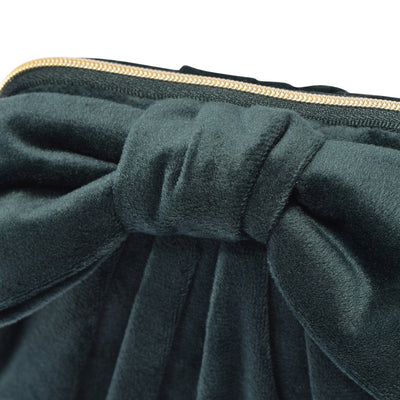 Velour Ribbon Stand Pouch Green