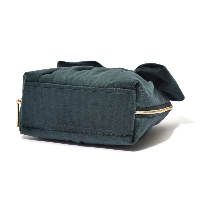 Velour Ribbon Stand Pouch Green