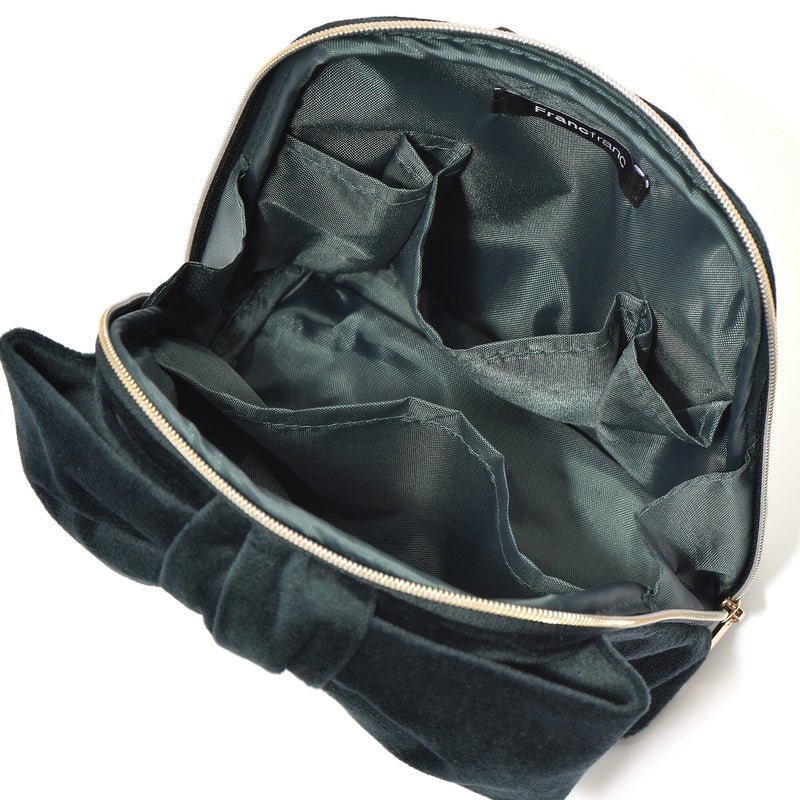 Velour Ribbon Stand Pouch Green