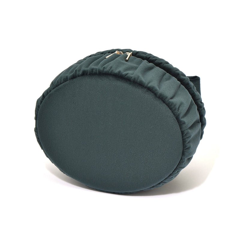Velour Ribbon Vanity Pouch Small Green