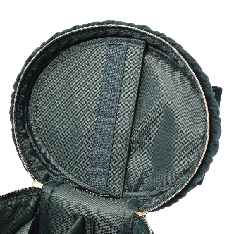 Velour Ribbon Vanity Pouch Small Green