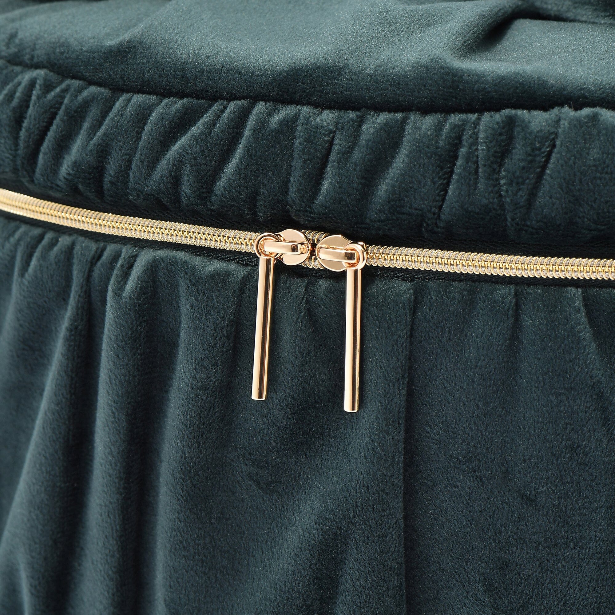 Velour Ribbon Vanity Pouch Large Green