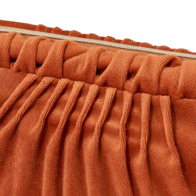 Velour Pleat Wire Pouch Orange