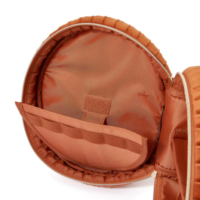 Velour Pleat Vanity Pouch Small Orange