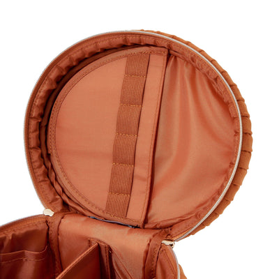 Velour Pleat Vanity Pouch Small Orange