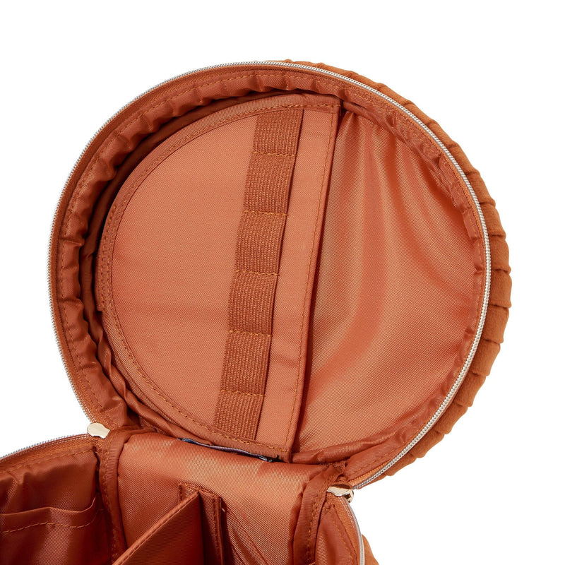 Velour Pleat Vanity Pouch Small Orange