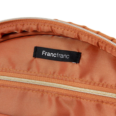 天鵝絨褶皺化妝包 大號 橙色