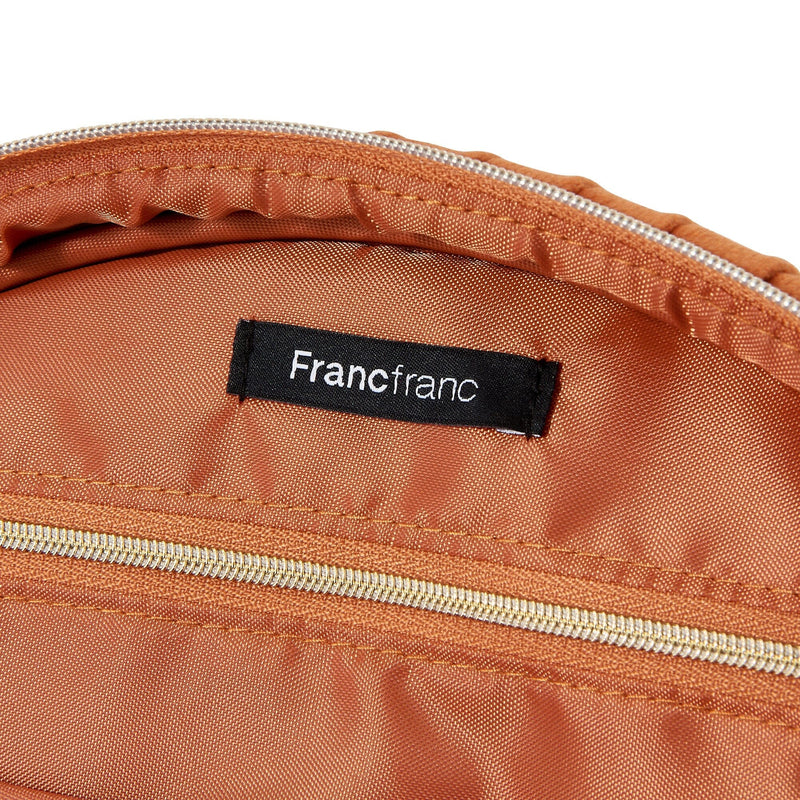 天鵝絨褶皺化妝包 大號 橙色