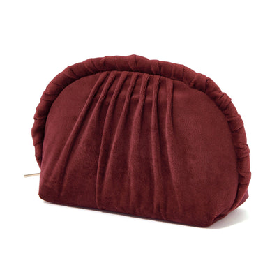 Velour Pleat Pouch Small Wine