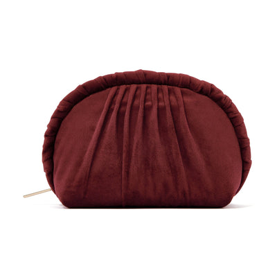 Velour Pleat Pouch Small Wine