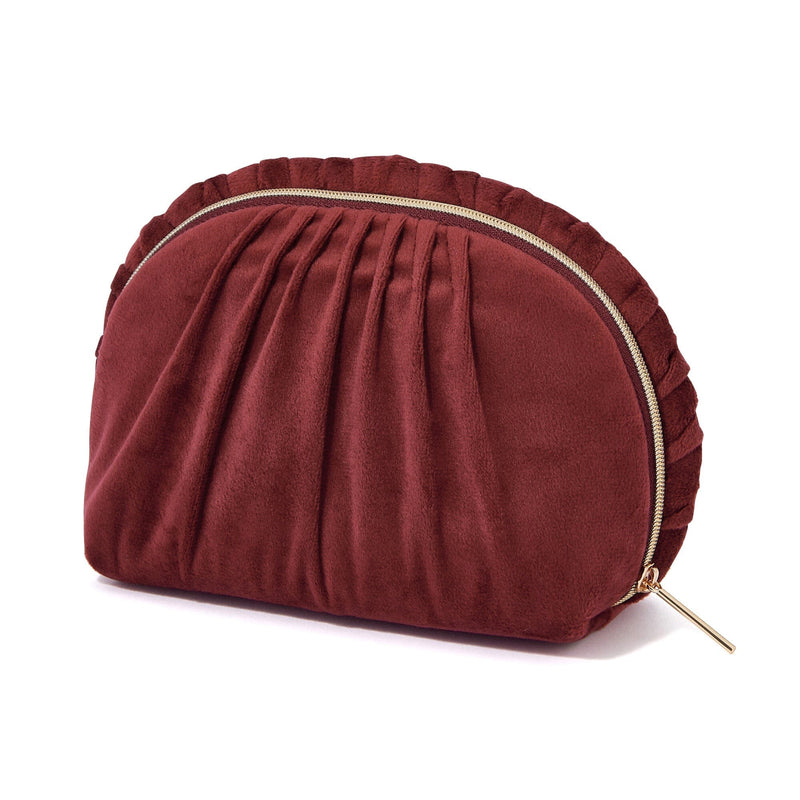 Velour Pleat Pouch Small Wine