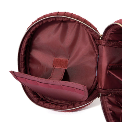 Velour Pleat Vanity Pouch Small Wine