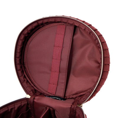Velour Pleat Vanity Pouch Small Wine