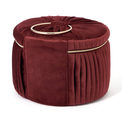 Velour Pleat Vanity Pouch Large Wine